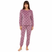 Pijama mujer tejido coralina dise&ntilde;o topos