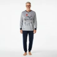 Pijama hombre cuello redondo con botones