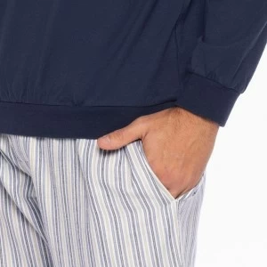 Pijama de algod&oacute;n mixto con pantal&oacute;n tela 