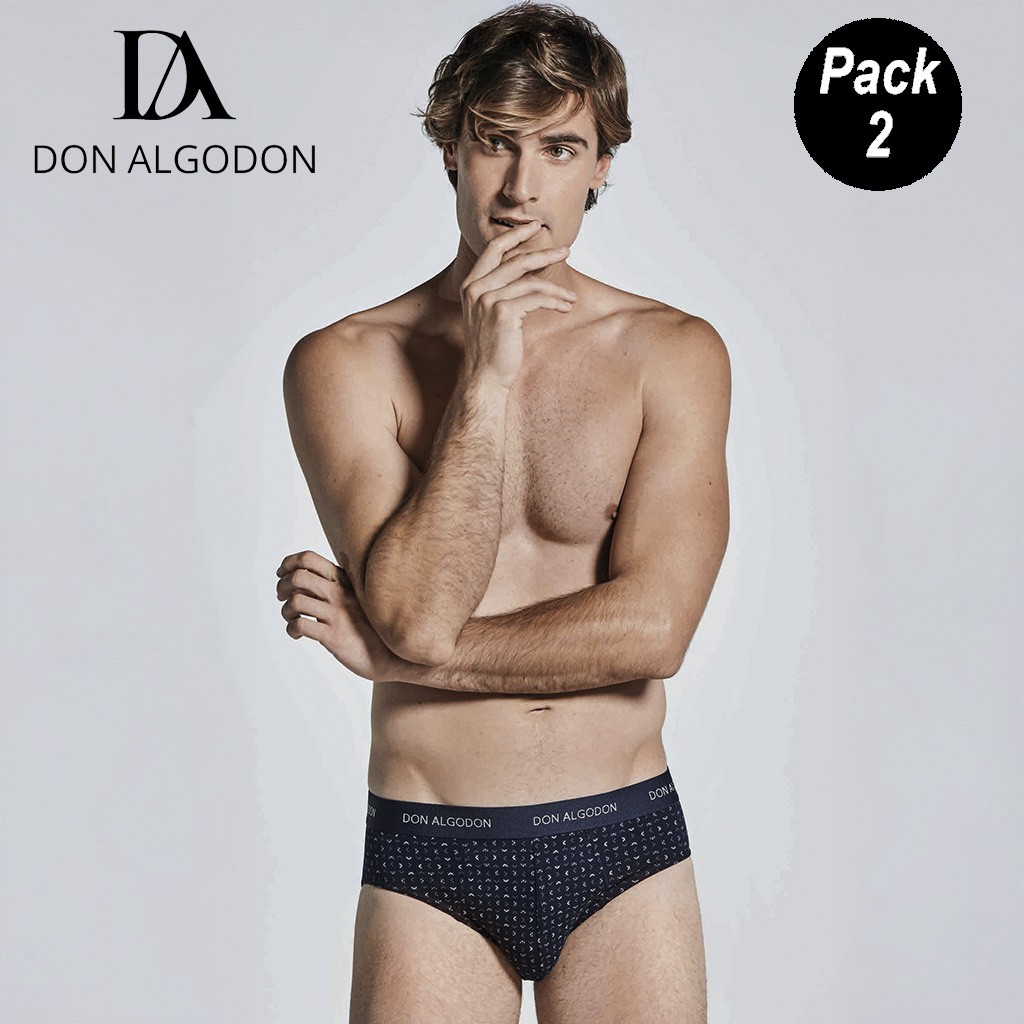 Slip hombre algod&oacute;n goma vista pack 2