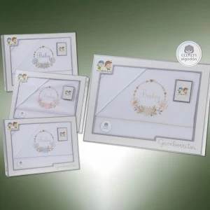 Juego de sabana cuna liso bordado 3 piezas