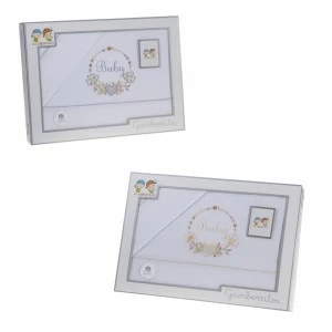 Juego de sabana cuna liso bordado 3 piezas