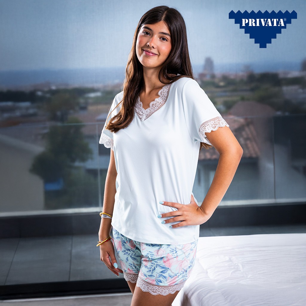 Pijama mujer manga corta tejido fresco y suave