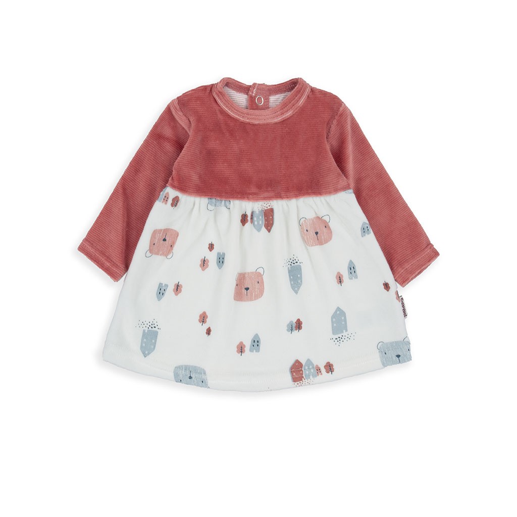 Vestido bebé manga larga tundosado