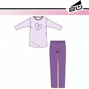 Pijama de mujer de manga larga en tejido polar