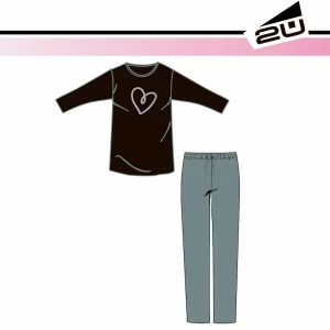 Pijama de mujer de manga larga en tejido polar