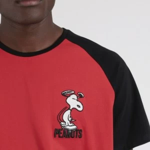 Pijama hombre snoopy manga corta y short cuadros