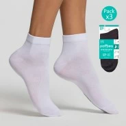 Calcet&iacute;n tobillero mujer pack 3 pu&ntilde;o confort