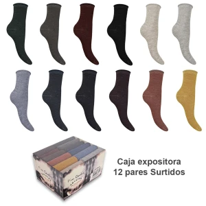 Calcet&iacute;n mujer pu&ntilde;o rulo hilo lurex expoistor 12