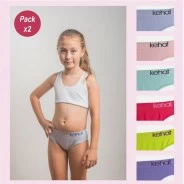 Braga infantil lisa sin costuras pack 2 colores