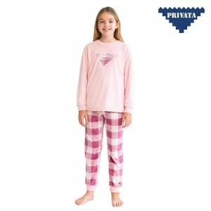 Pijama manga larga ni&ntilde;a cuadros