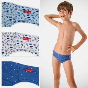 Slip ni&ntilde;o algod&oacute;n estampado pack x3