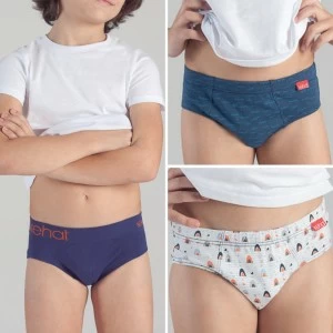Slip ni&ntilde;o algod&oacute;n estampado pack x3