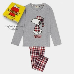 Pijama ni&ntilde;a manga larga Snoopy