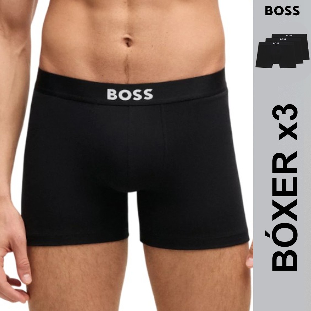 Bóxer báscio negro pack 3 clásico ONE by
