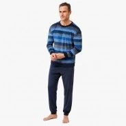 Pijama manga larga hombre rayas