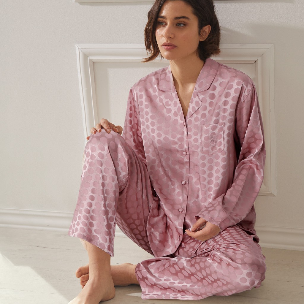 Pijama mujer camisa pantalón satinado Admas