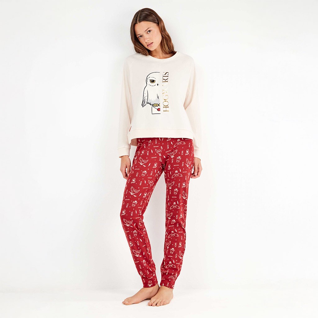 Pijama largo mujer algodón Harry Potter