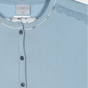 Pijama largo mujer algod&oacute;n cuello botones