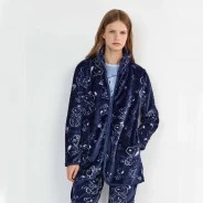 Bata corta mujer coralina estampado Snoopy