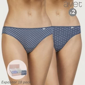 Braga bikini algod&oacute;n mujer estampada pack 2