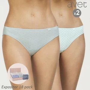 Braga bikini algod&oacute;n mujer estampada pack 2