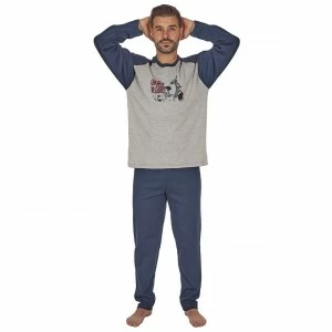 Pijama hombre manga larga algod&oacute;n