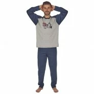 Pijama hombre manga larga algod&oacute;n
