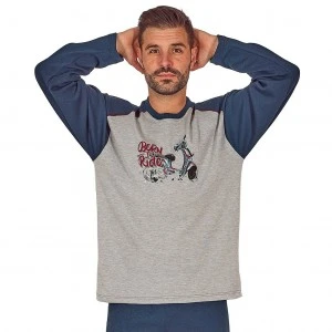 Pijama hombre manga larga algod&oacute;n