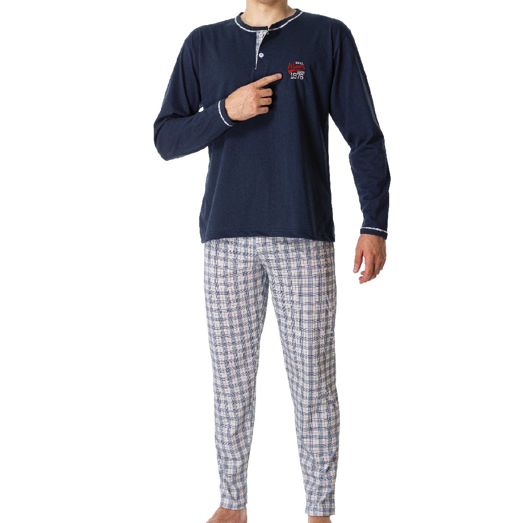 Pijama hombre largo algodón 