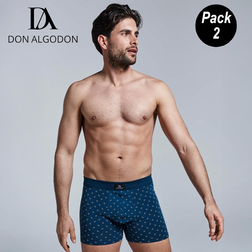 Bóxer hombre pack x 2 surtido liso + estampado