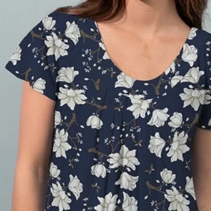 camisola mujer flores manga corta