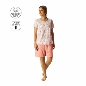 Pijama manga corta mujer cuello botones
