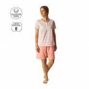Pijama manga corta mujer cuello botones