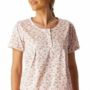 Pijama manga corta mujer cuello botones