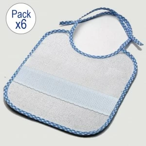 Babero bebe pack6 liso 25x30 rizo para bordar