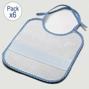 Babero bebe pack6 liso 25x30 rizo para bordar