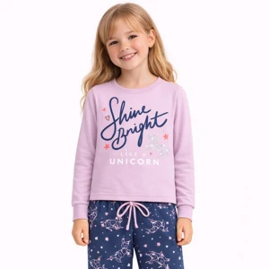 Pijama ni&ntilde;a spandex estampado unicornios
