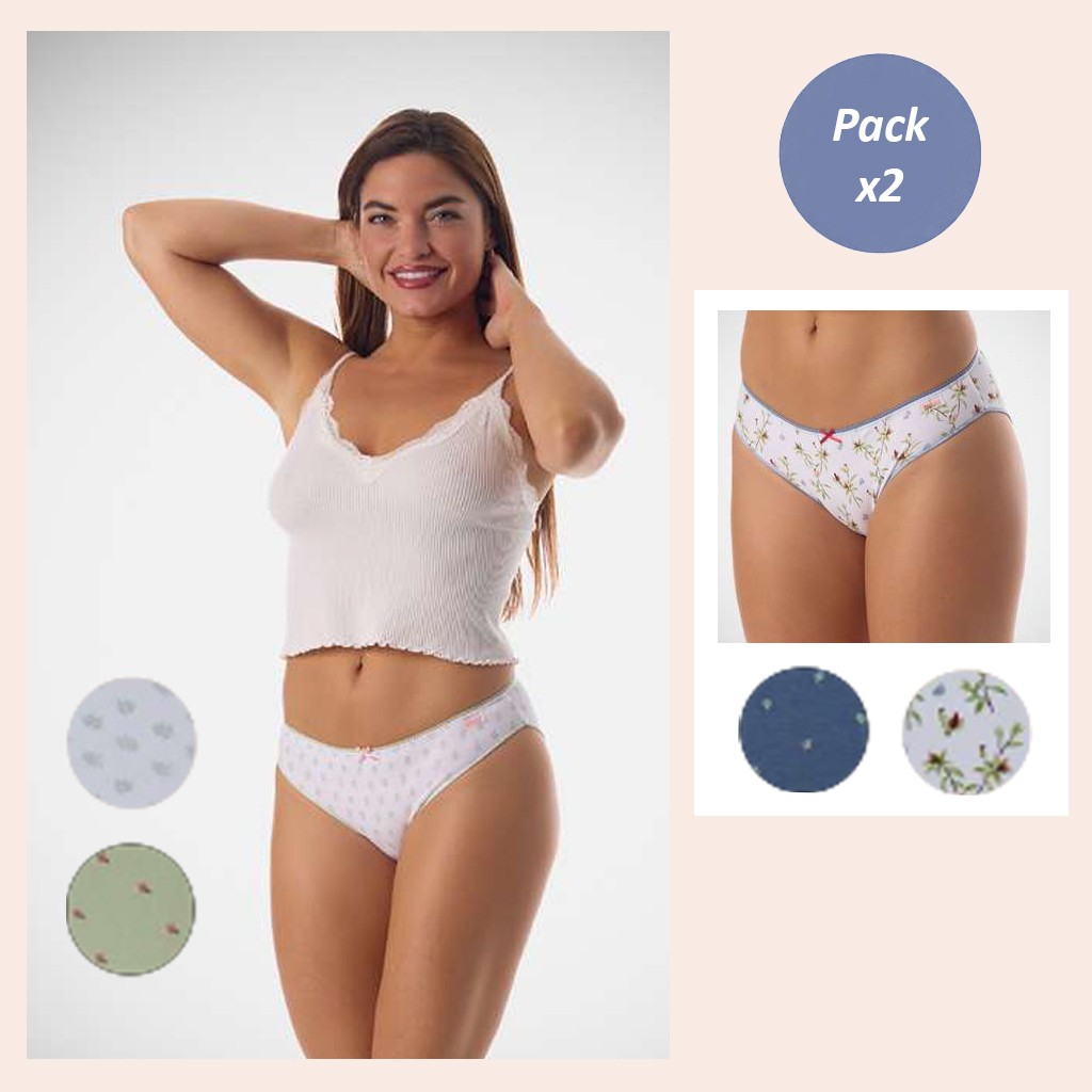 Braga Bikini mujer pack 2 fantas&iacute;a Algod&oacute;n