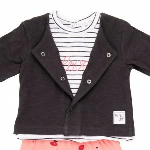 Conjunto exterior beb&eacute; tres piezas con chaqueta
