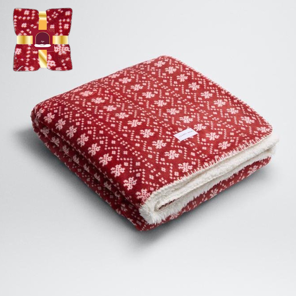 Manta navidad coralina suave y cálida forrada