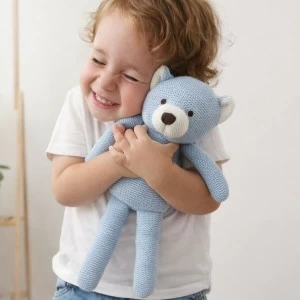 Peluche osito celeste algod&oacute;n 100% cajita regalo