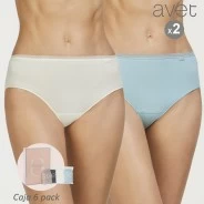 Braga mujer pack 2 algod&oacute;n cintura puntilla 