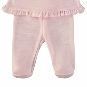 Pijama tundosado beb&eacute; manga larga rosa