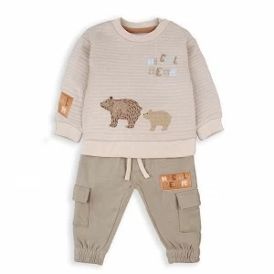 Conjunto bebe manga larga con pantal&oacute;n cargo