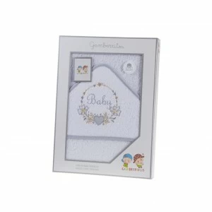 Capa ba&ntilde;o beb&eacute; algod&oacute;n bordada