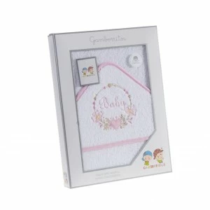 Capa ba&ntilde;o beb&eacute; algod&oacute;n bordada