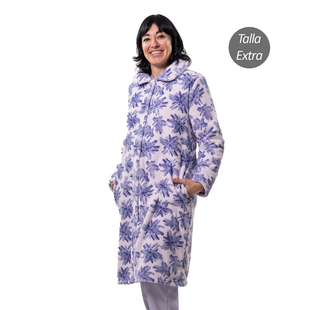 Bata mujer larga estampada 