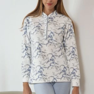 Pijama mujer estampado cuello con botones