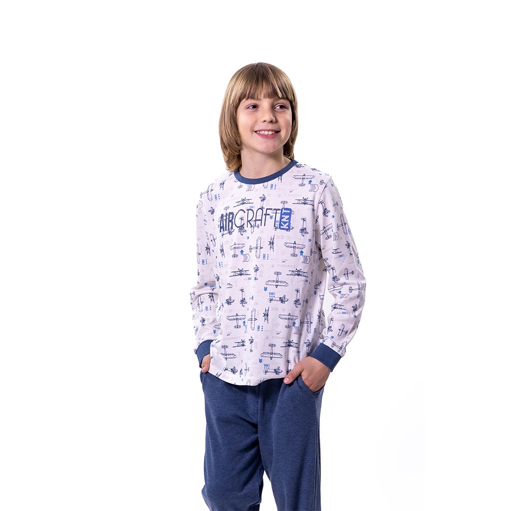 Pijama algodón juvenil manga larga